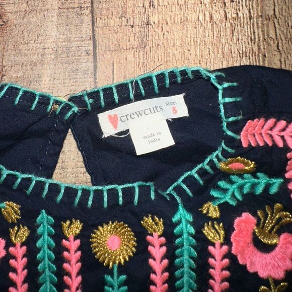 Crewcuts Dress Blue Stitched Trim Size 5 - Picture 5 of 8